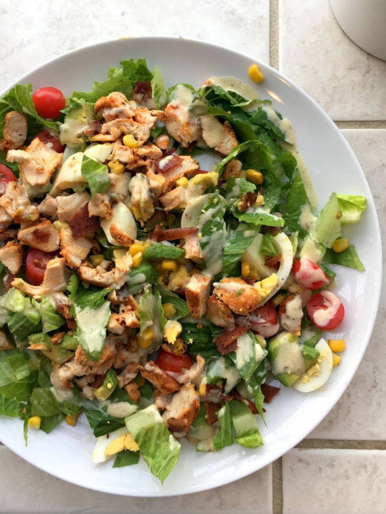 Grilled Chicken Cobb Salad with Honey Mustard Ranch | A Hint of Honey
