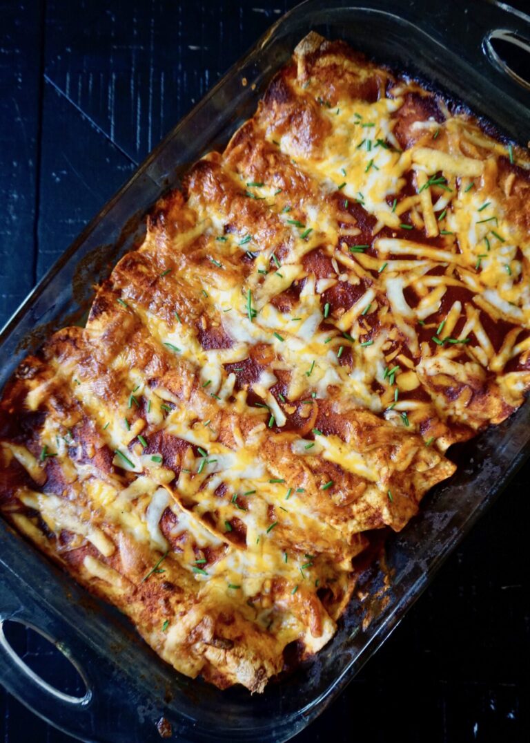 Red Chile Sauce Chicken Enchiladas | A Hint of Honey