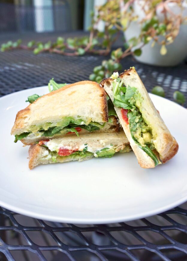 Avocado, Arugula, and Goat Cheese Panini | A Hint of Honey